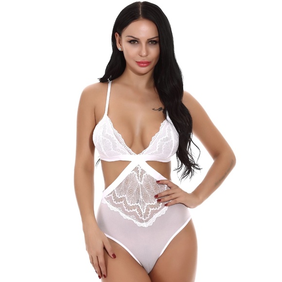 Rouge! Other - Sexy White Cut Out Mesh Lace Bodysuit
